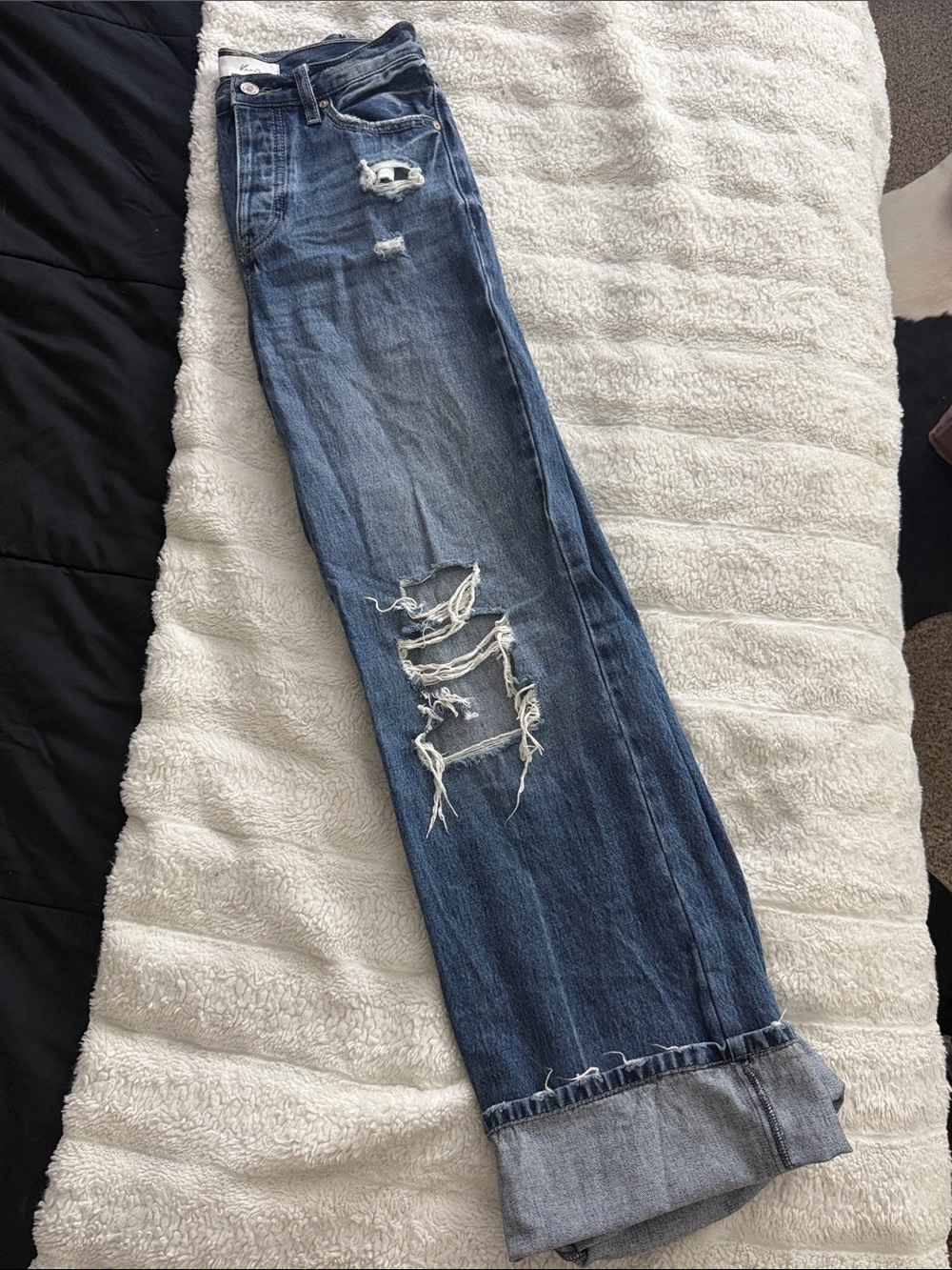 KanCan Distressed Mid-Blue Flare Jeans